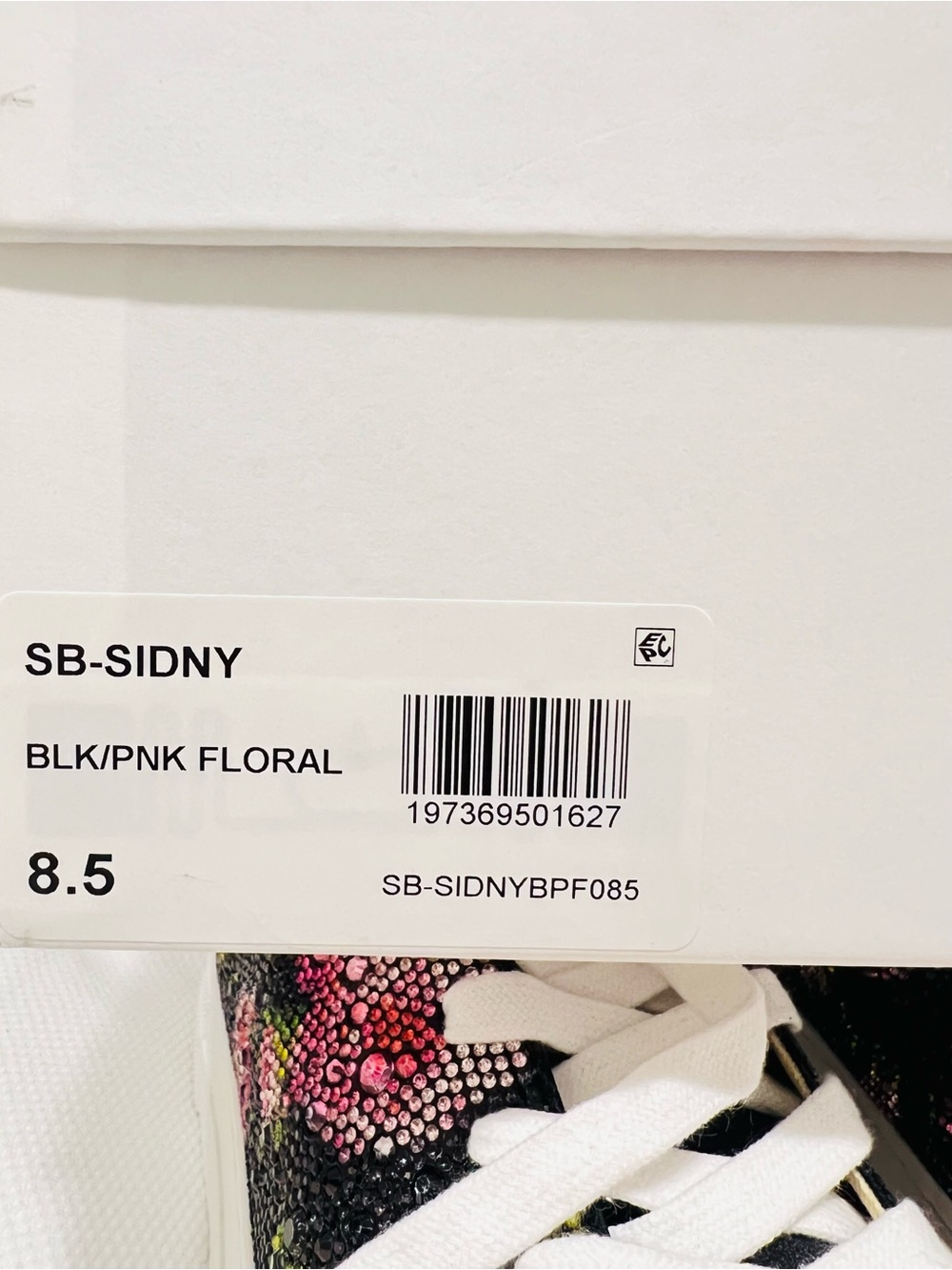 Betsey Johnson SB SINDEY Black Floral Crystal Platform Sneakers - Picture 13 of 13